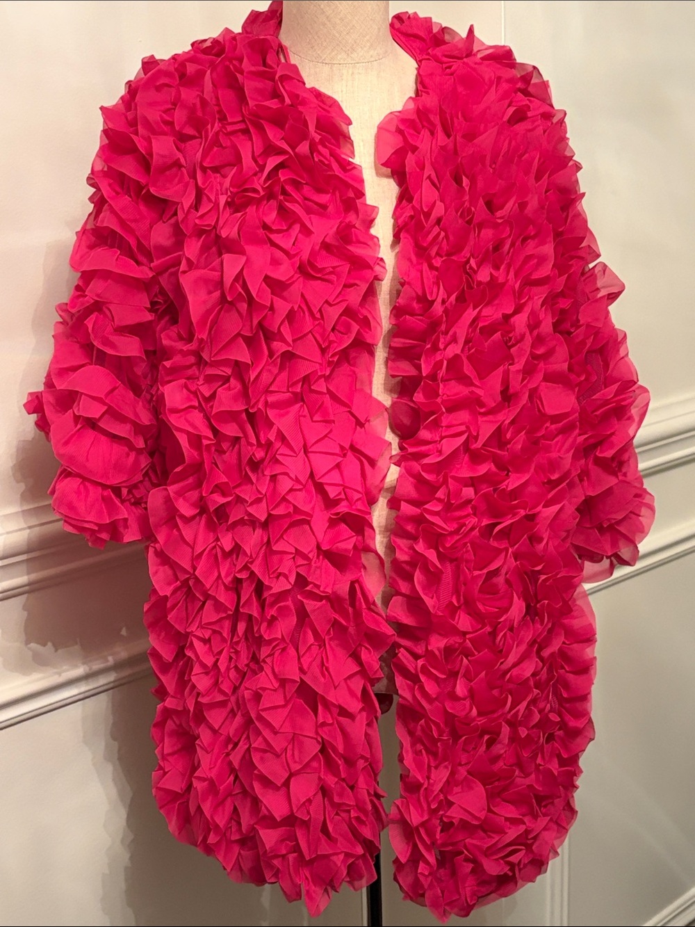 Zara Ruffled sweater  in Bright Fuchsia